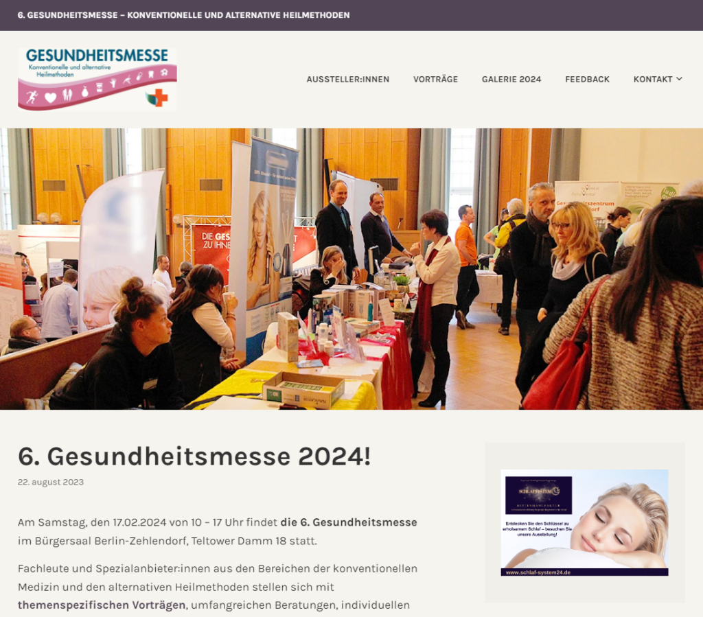 Website Gesundheitsmesse